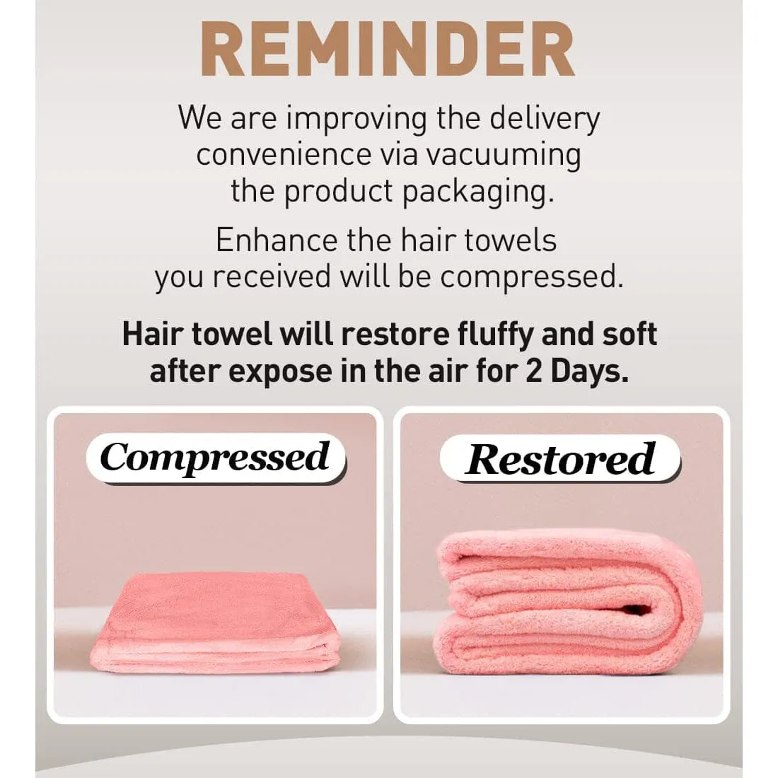 3-Pack: Hicober Microfiber Hair Towel