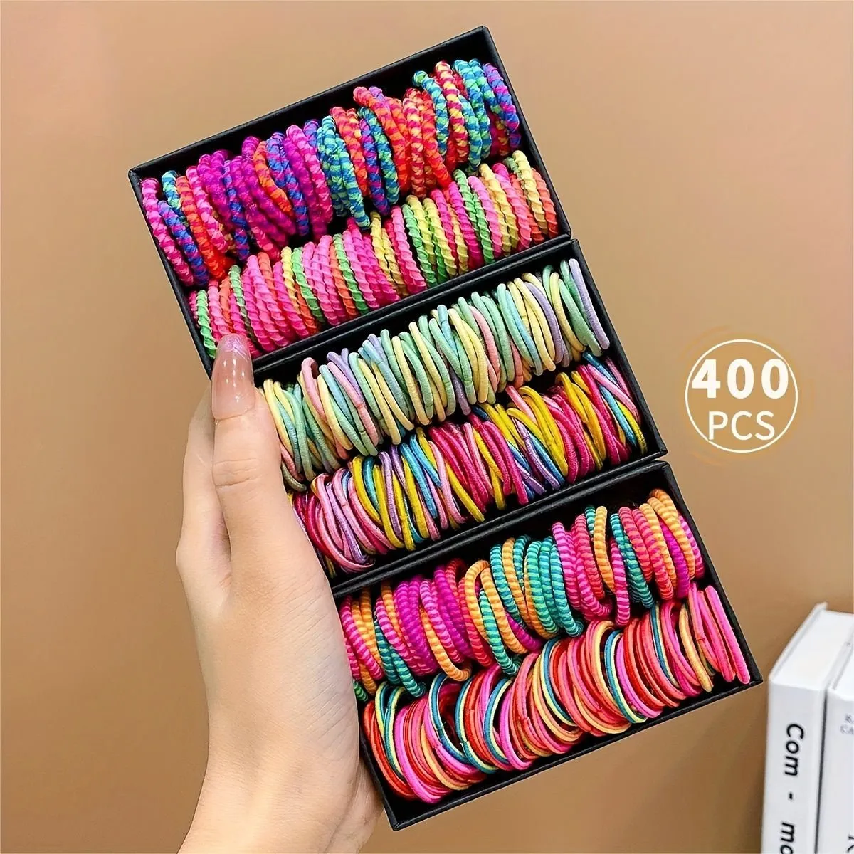 400-Piece Candy-Colored Elastic Hair Ties for Girls – Bright, Gentle, and Durable🍭