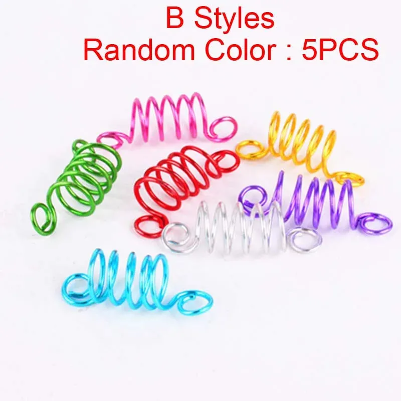 5Pcs/Pack Golden Silver Viking Spiral Charms Hair Braid Dread Dreadlock Beads Clips Cuffs Rings Jewelry Accessories