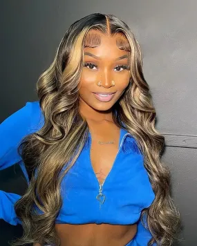 5x5 Glueless Lace Body Wave Balayage Colored Human Hair Wigs