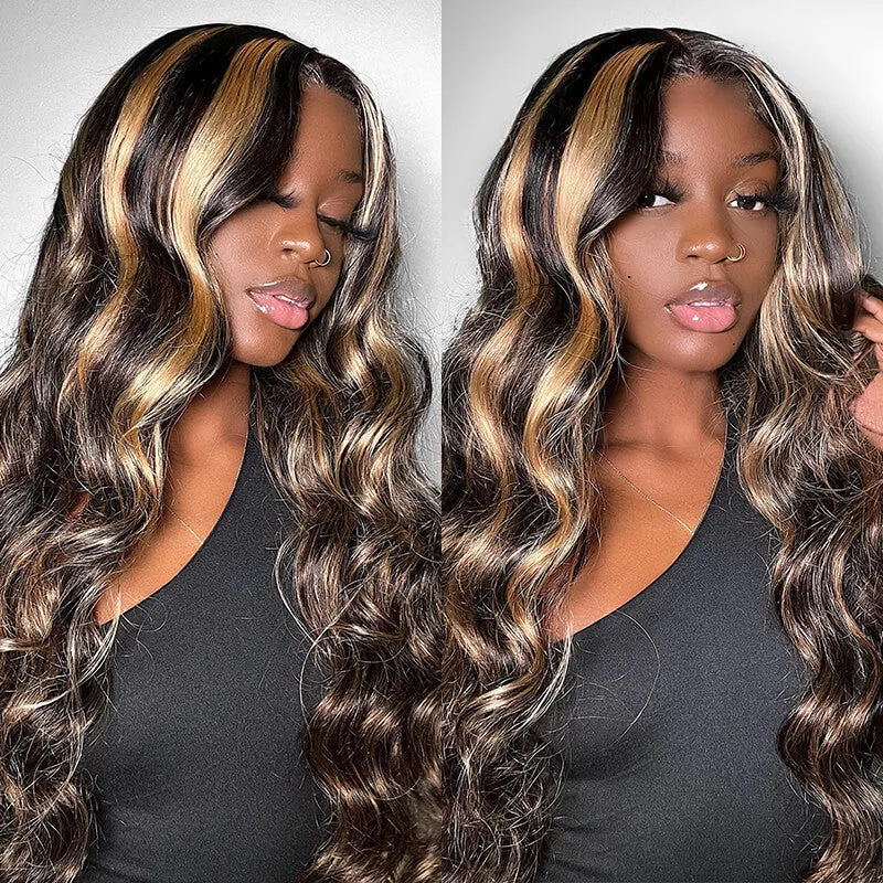 5x5 Glueless Lace Body Wave Balayage Colored Human Hair Wigs