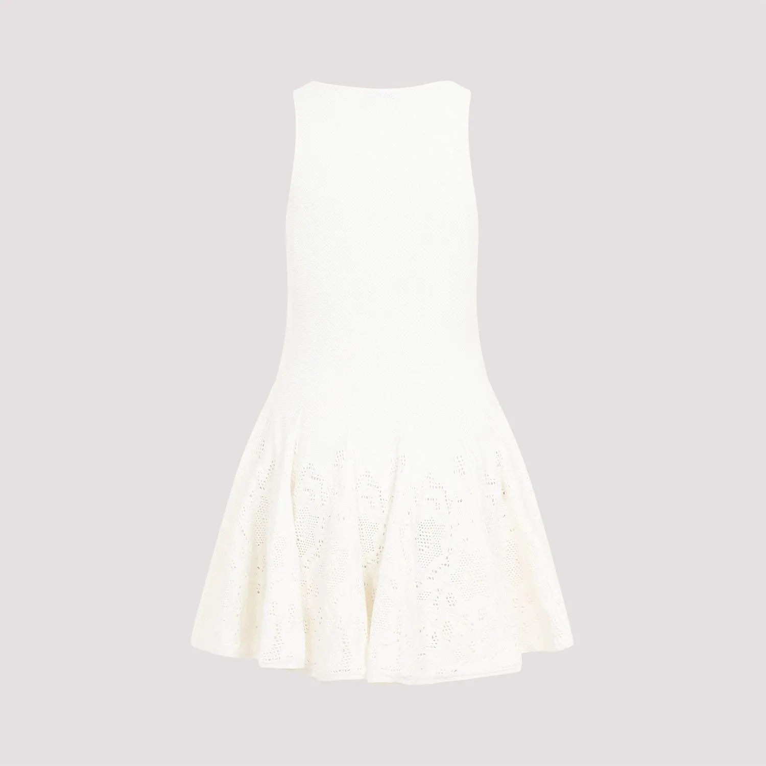 ALAIA Elegant White Mini Skater Dress