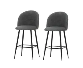 Artiss Bar Stools Kitchen Counter Barstools Sherpa Metal Chairs x2