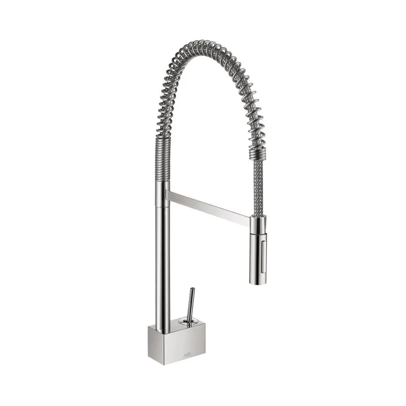 Axor 10820001 Starck Semi-Pro Kitchen Faucet with Metal Spray Head and Joystick Handle