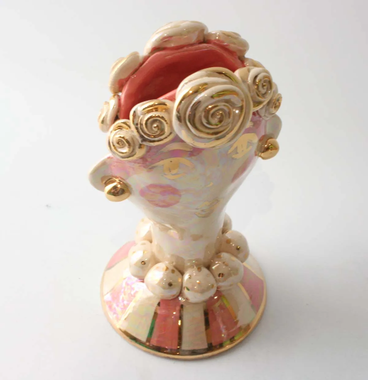 Baby Face Vase in Pink and Gold