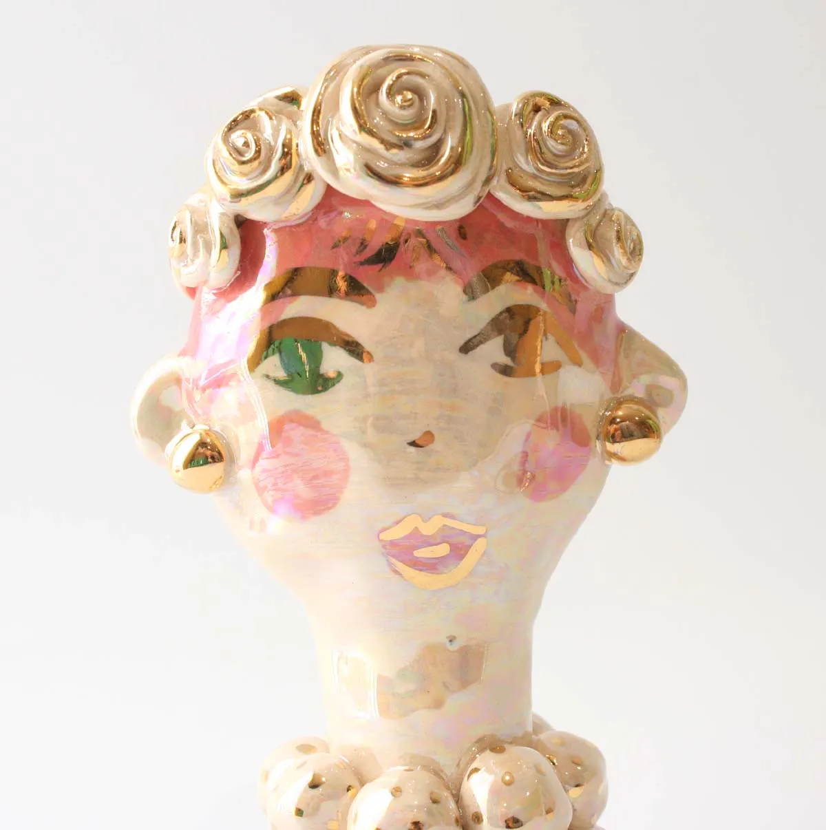 Baby Face Vase in Pink and Gold