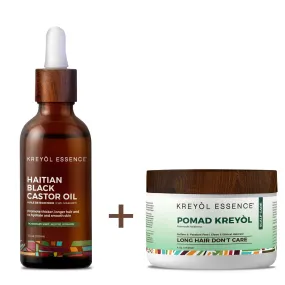 Buy 1 HBCO Rosemary Peppermint 3.4oz & Get 1 FREE Pomad Kreyol 4oz | "Save My Hairline" Growth Treatment Duo