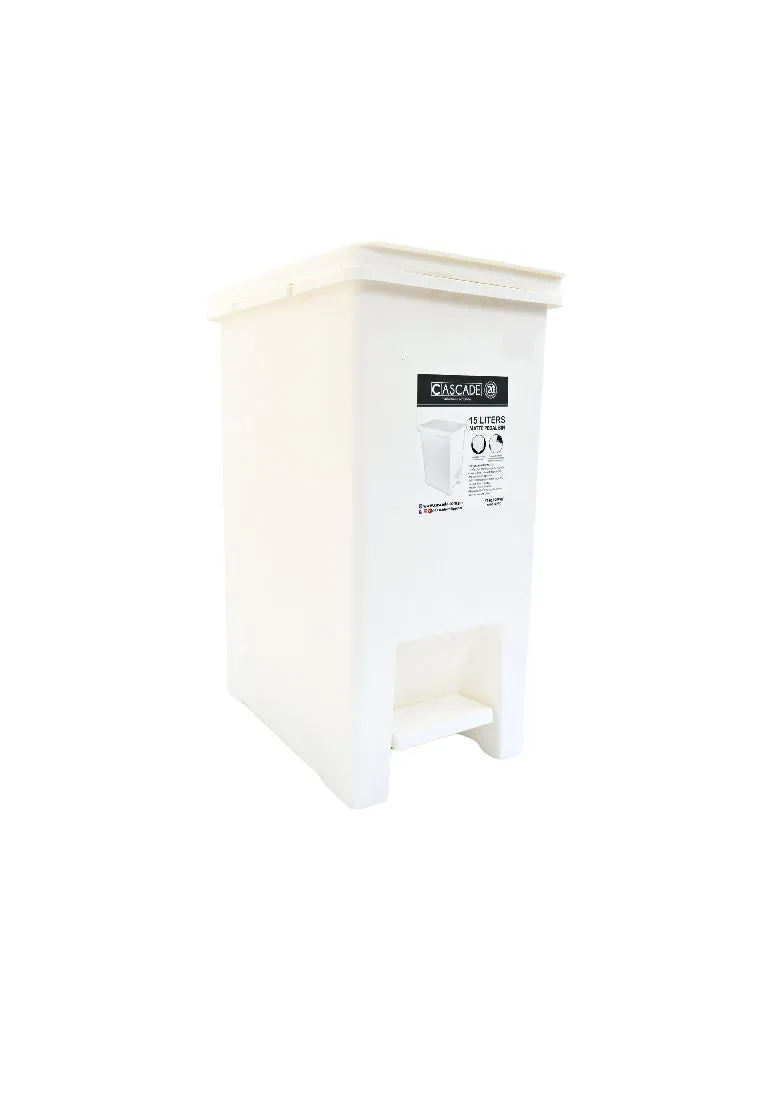 Cascade Matte Pedal Bin 15L - White