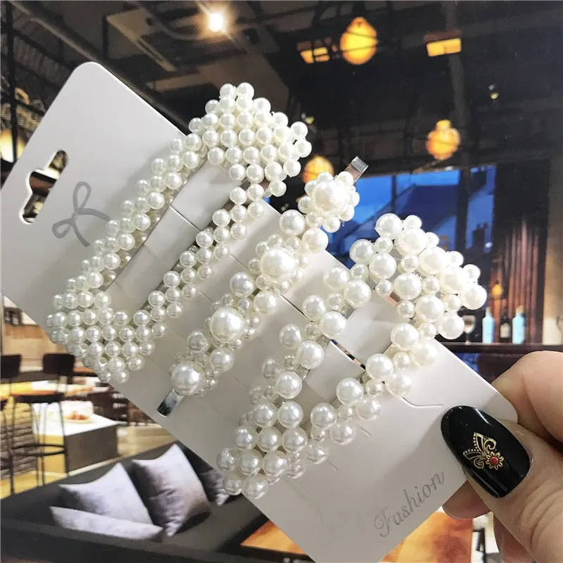 deanwangkt 6PCS Fashion Pearls Flower Chinese Hair Clips Pins For Girls Headwear Sweet Hairpins Hair Accessories Women