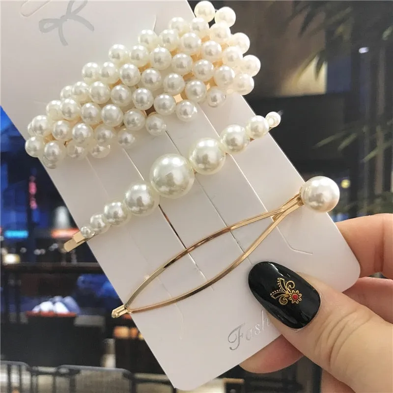 deanwangkt 6PCS Fashion Pearls Flower Chinese Hair Clips Pins For Girls Headwear Sweet Hairpins Hair Accessories Women