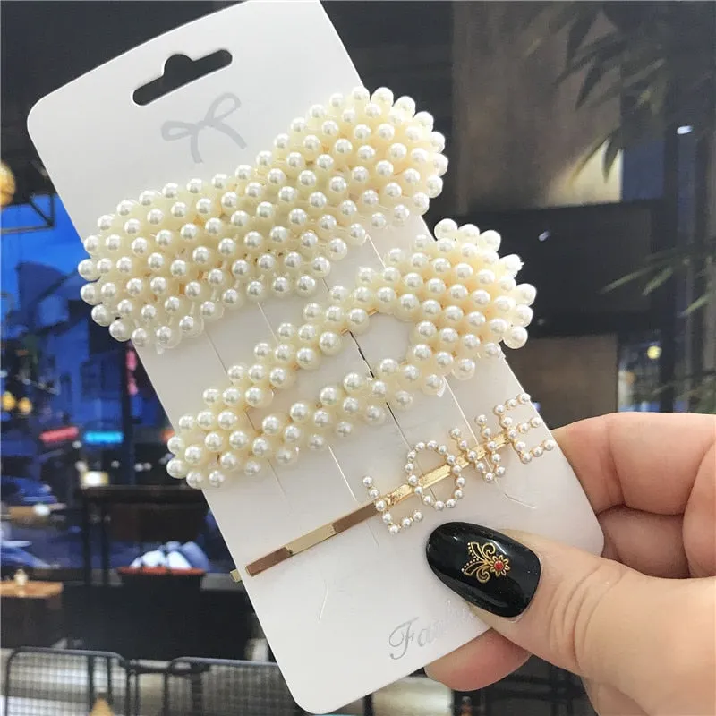 deanwangkt 6PCS Fashion Pearls Flower Chinese Hair Clips Pins For Girls Headwear Sweet Hairpins Hair Accessories Women