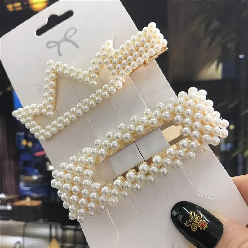 deanwangkt 6PCS Fashion Pearls Flower Chinese Hair Clips Pins For Girls Headwear Sweet Hairpins Hair Accessories Women