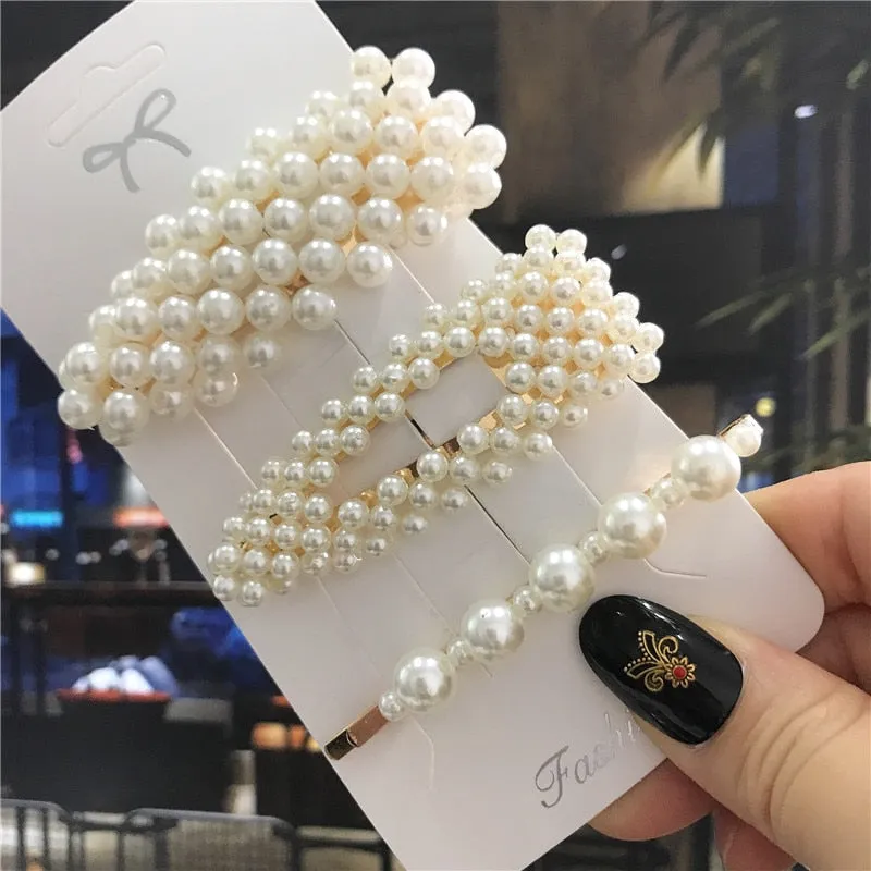 deanwangkt 6PCS Fashion Pearls Flower Chinese Hair Clips Pins For Girls Headwear Sweet Hairpins Hair Accessories Women