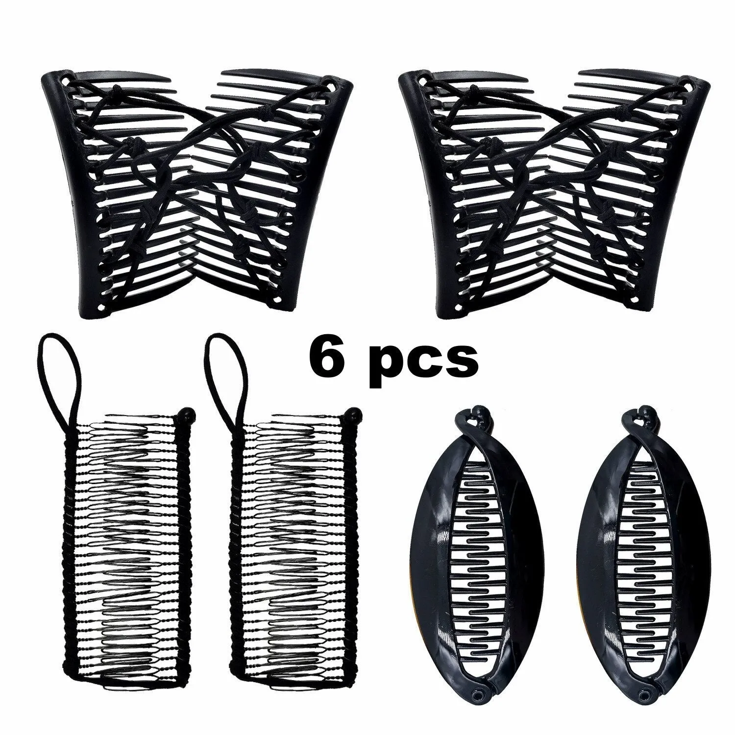 deanwangkt Fish clip set-Banana hair clips Fish hairpin combs Fashion combs Hot style Ponytail Banana clip hair combs Flat clamp for women