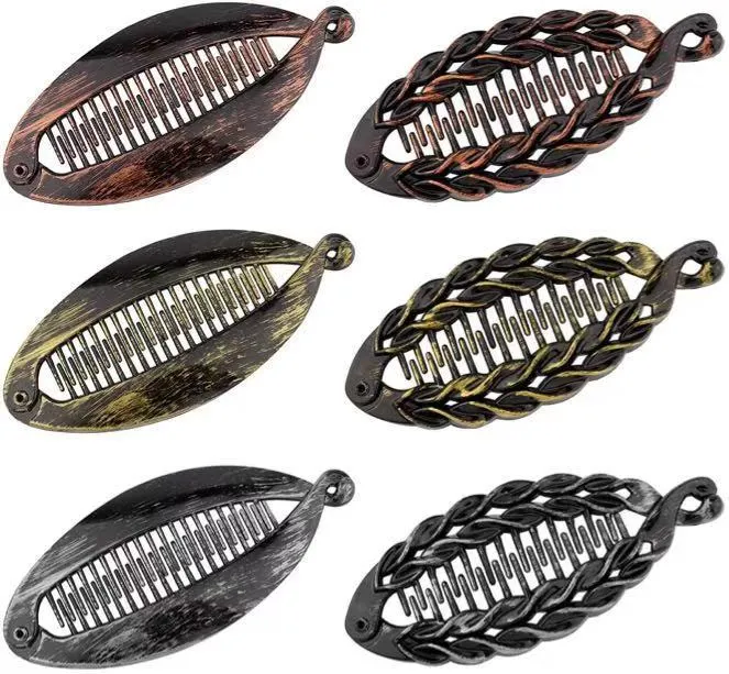 deanwangkt Fish clip set-Banana hair clips Fish hairpin combs Fashion combs Hot style Ponytail Banana clip hair combs Flat clamp for women