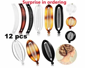 deanwangkt Fish clip set-Banana hair clips Fish hairpin combs Fashion combs Hot style Ponytail Banana clip hair combs Flat clamp for women