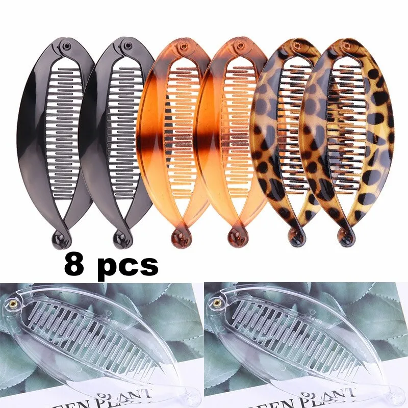 deanwangkt Fish clip set-Banana hair clips Fish hairpin combs Fashion combs Hot style Ponytail Banana clip hair combs Flat clamp for women