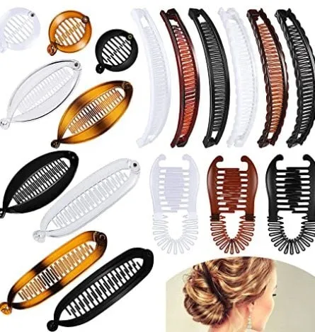 deanwangkt Fish clip set-Banana hair clips Fish hairpin combs Fashion combs Hot style Ponytail Banana clip hair combs Flat clamp for women