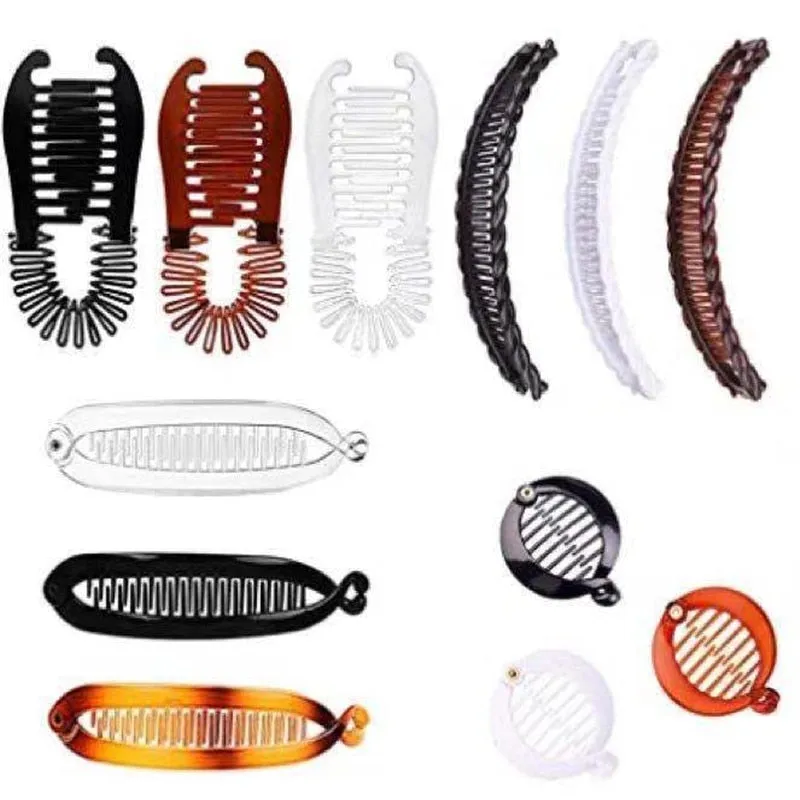 deanwangkt Fish clip set-Banana hair clips Fish hairpin combs Fashion combs Hot style Ponytail Banana clip hair combs Flat clamp for women