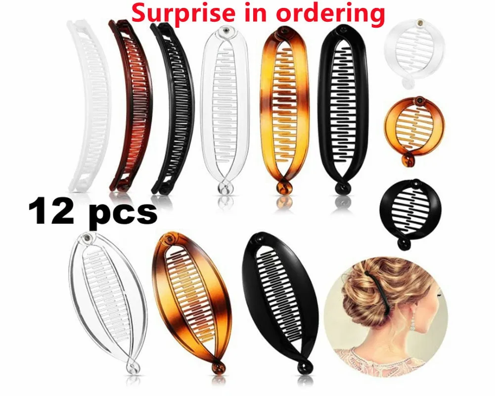 deanwangkt Fish clip set-Banana hair clips Fish hairpin combs Fashion combs Hot style Ponytail Banana clip hair combs Flat clamp for women