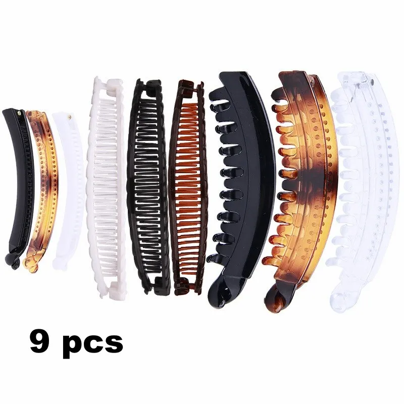 deanwangkt Fish clip set-Banana hair clips Fish hairpin combs Fashion combs Hot style Ponytail Banana clip hair combs Flat clamp for women