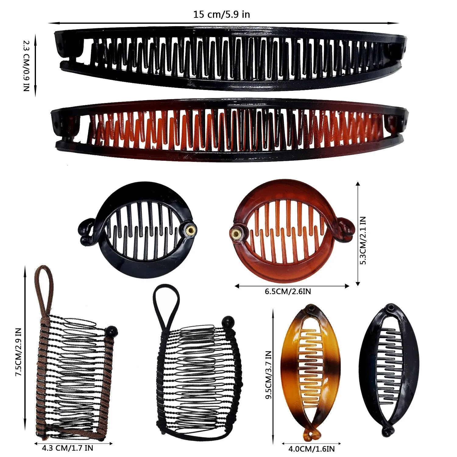 deanwangkt Fish clip set-Banana hair clips Fish hairpin combs Fashion combs Hot style Ponytail Banana clip hair combs Flat clamp for women