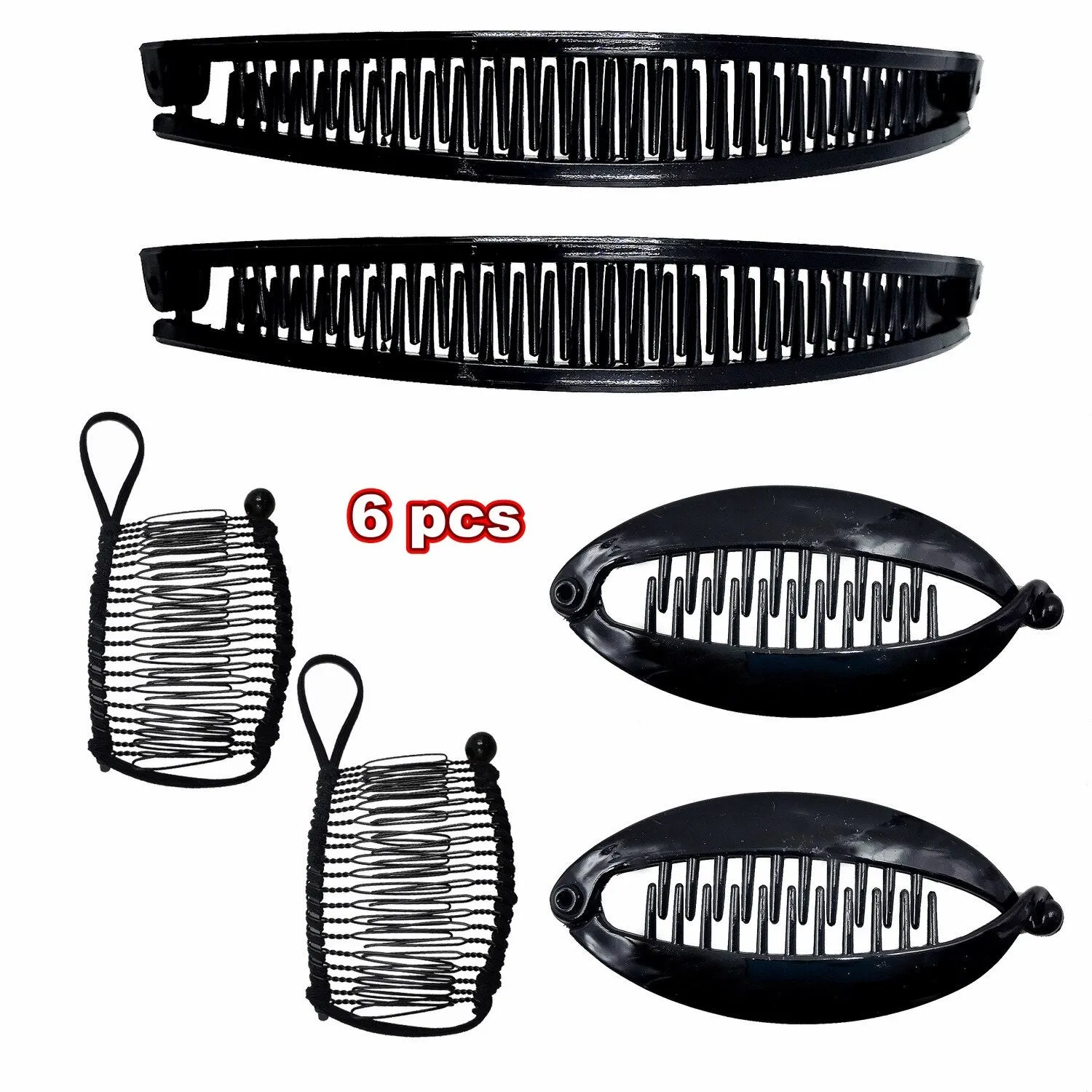 deanwangkt Fish clip set-Banana hair clips Fish hairpin combs Fashion combs Hot style Ponytail Banana clip hair combs Flat clamp for women