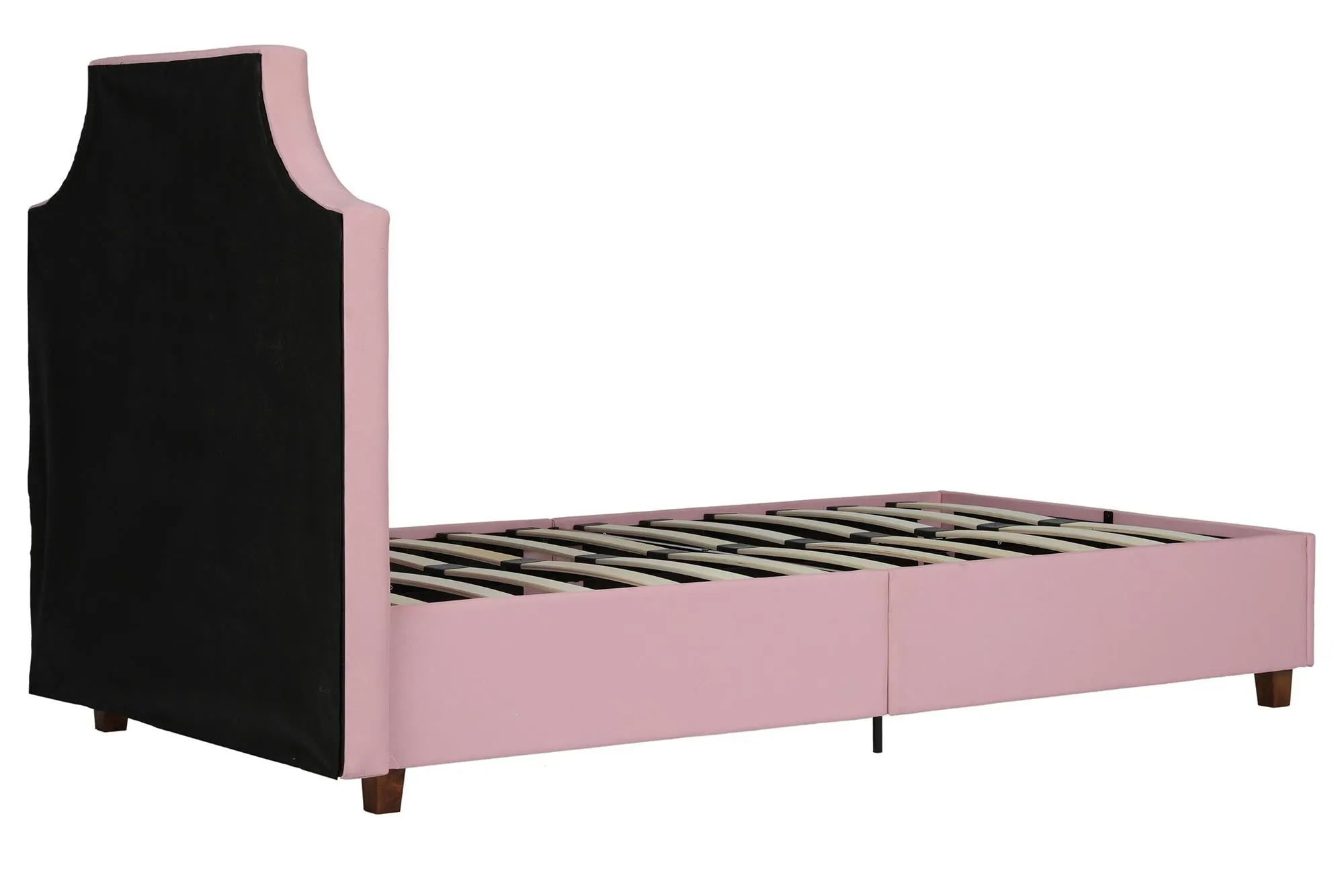 DHP Melita Upholstered Bed, Twin, Pink Linen