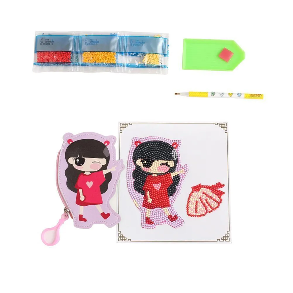 DIY Special Shaped Diamond Wallet Girl Coin Purse Keychain