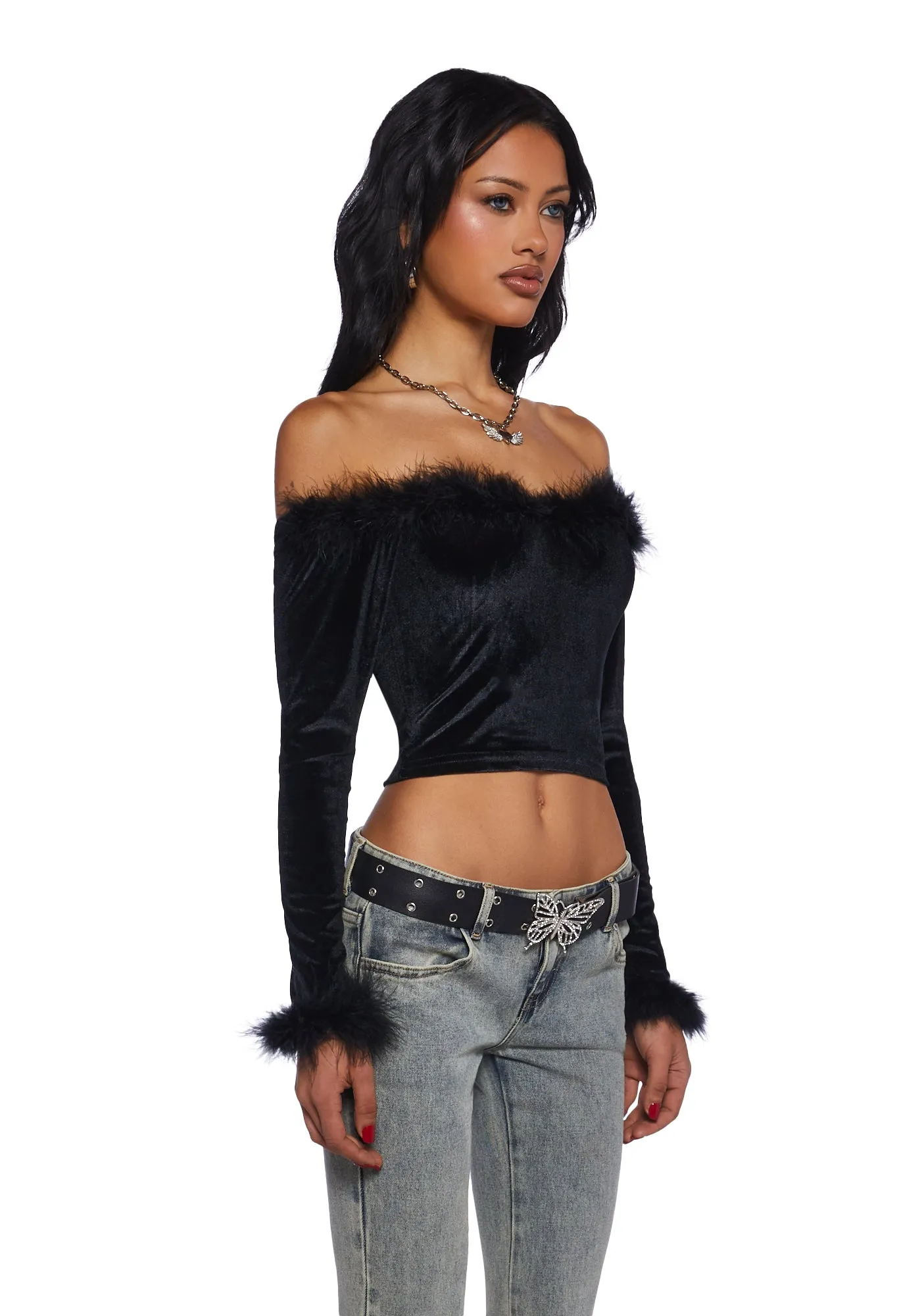 Filthy Femme Velvet Crop Top