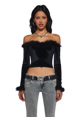 Filthy Femme Velvet Crop Top