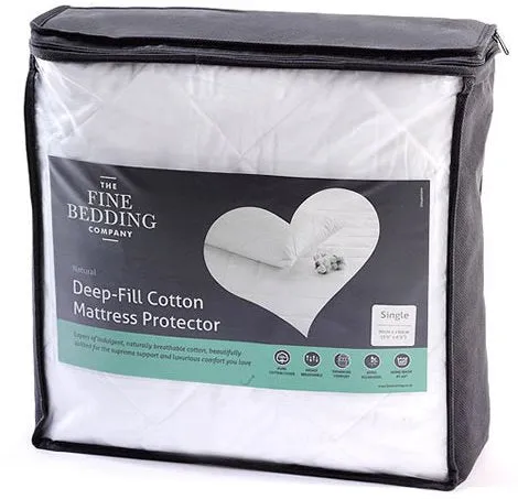 Fine Bedding Deep Fill Cotton Mattress Protector