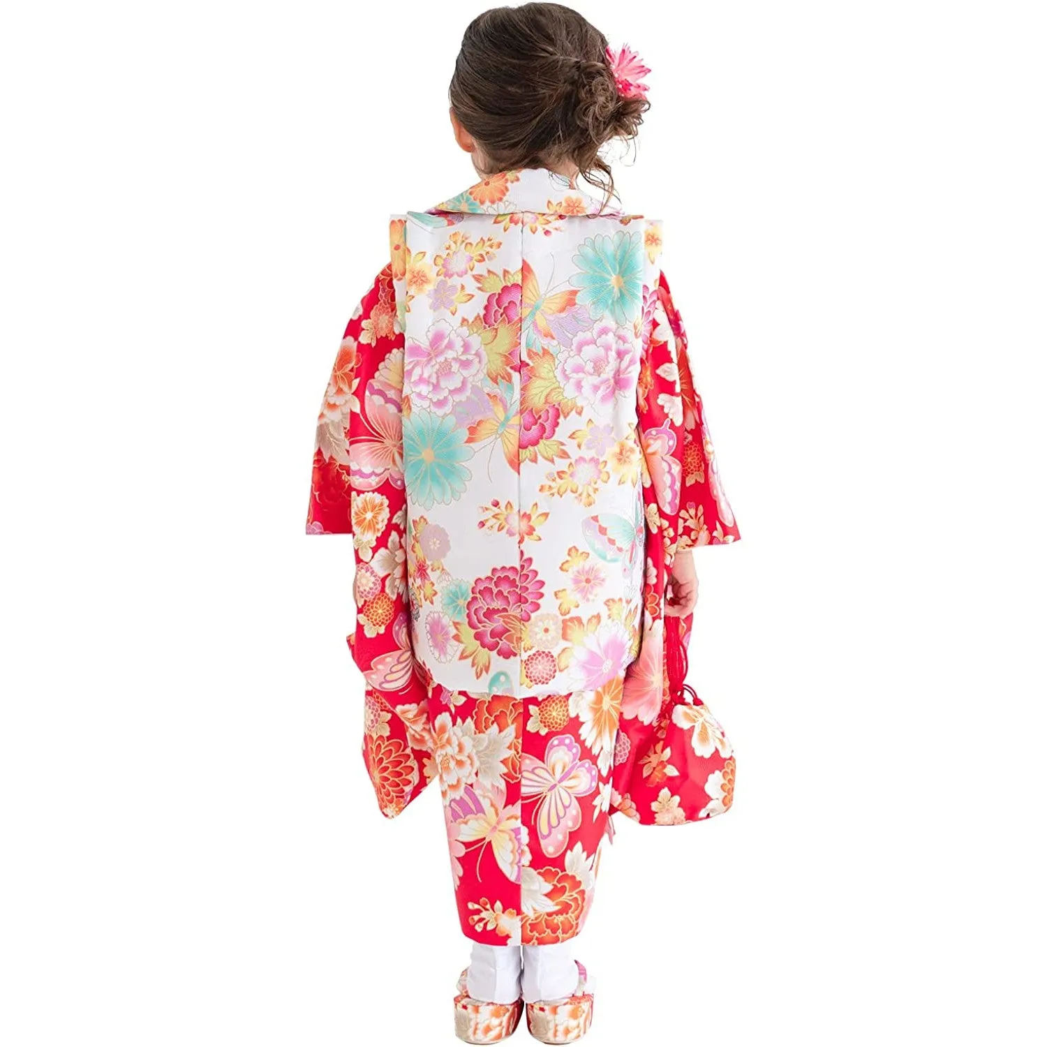 Full Kimono Set for 3 Years Old Red Shichigosan/New Years Ceremony