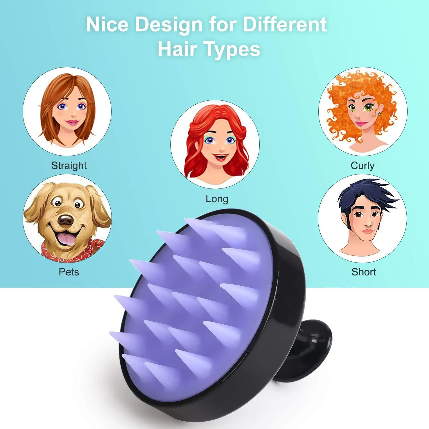 Hair Shampoo Brush with Soft Silicone Scalp Massager