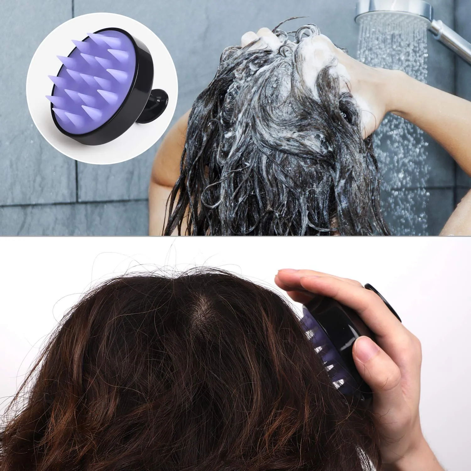 Hair Shampoo Brush with Soft Silicone Scalp Massager