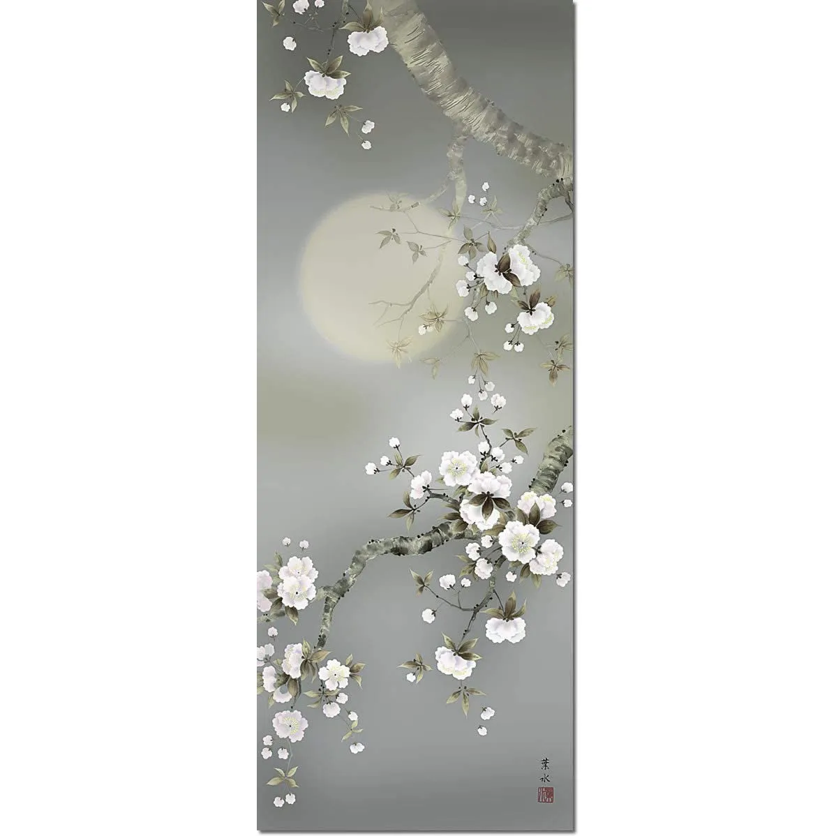 Kakejiku Night Time Sakura Full Moon Yosui Ogata Hanging Scroll