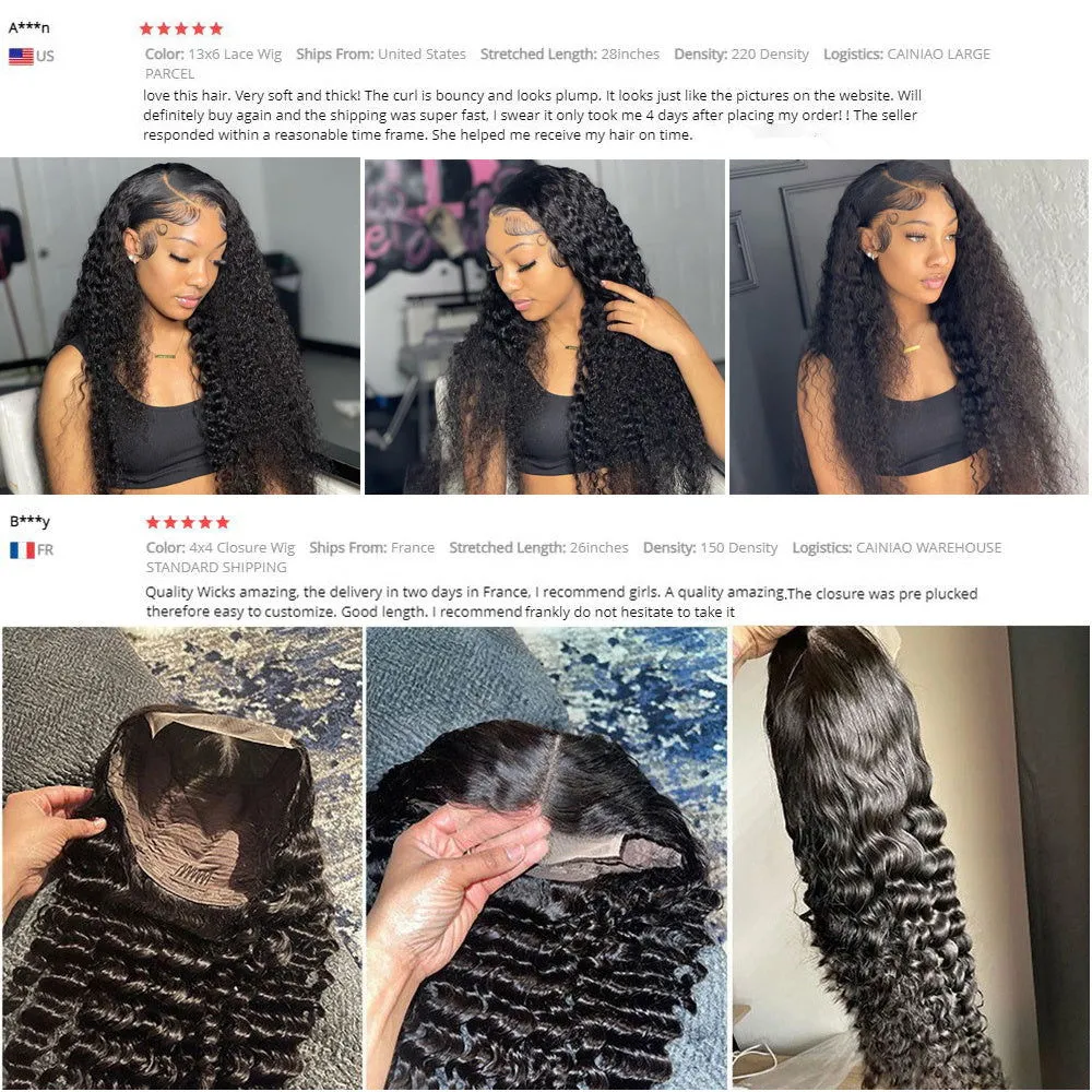 LovelyRLovely Deep Wave T Part Human Hair Wig