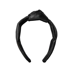 Luxe Vegan Leather Headband - Black