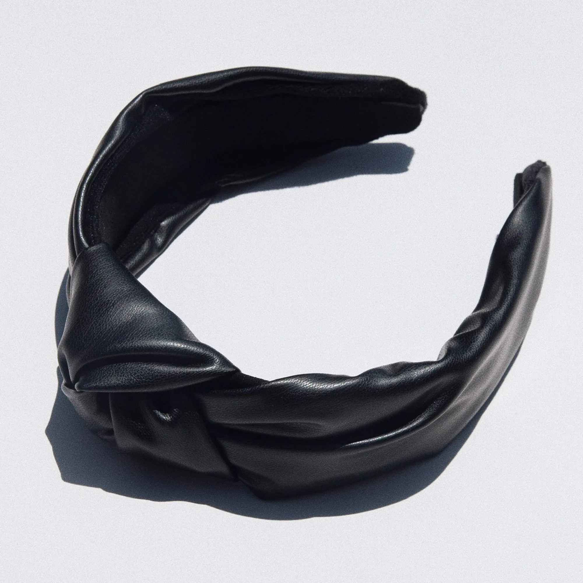 Luxe Vegan Leather Headband - Black