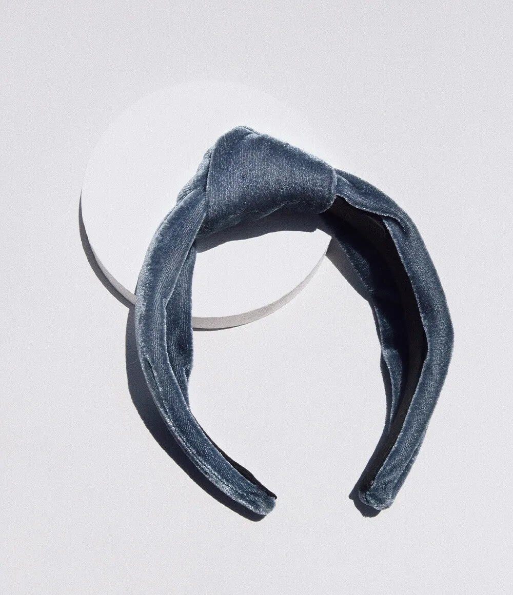 Luxe Velvet Headband - Denim