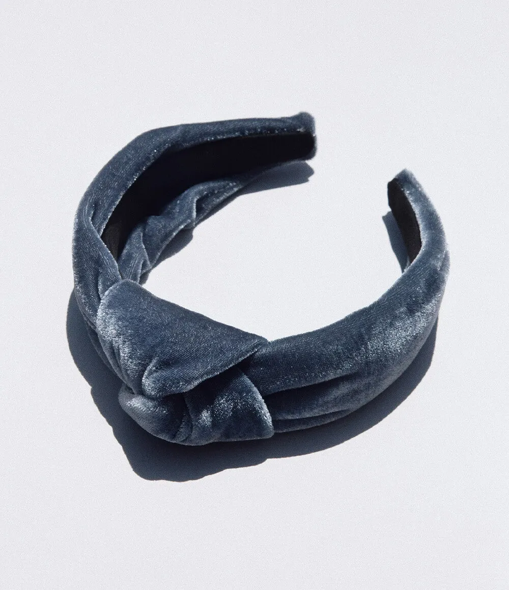 Luxe Velvet Headband - Denim