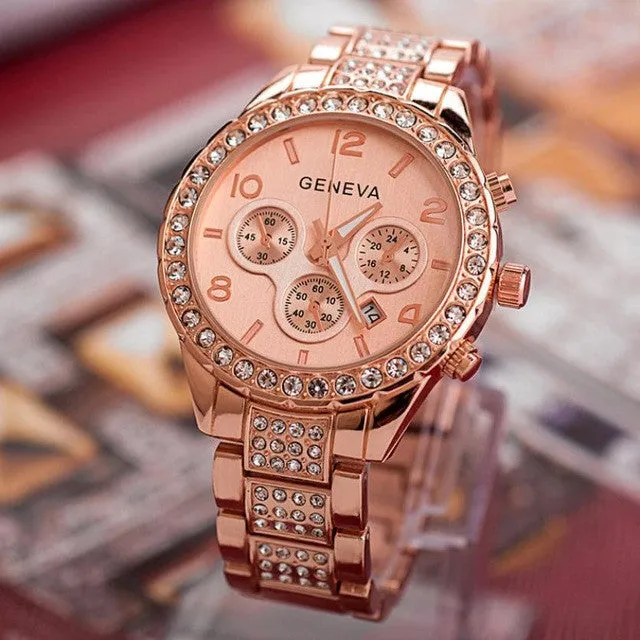 Quartz  Elegant Women Gold Watch