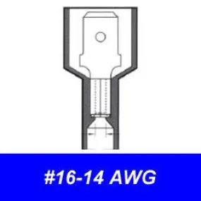 Quick Disconnect Male, 16-14AWG, Blue Nylon