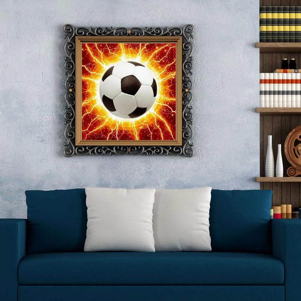 Shining Football - Full Round Diamond - 30x30cm