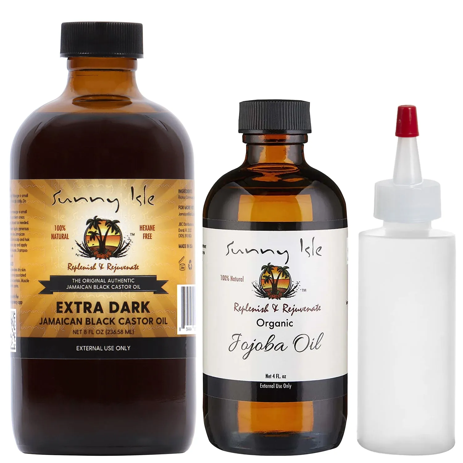 Sunny Isle Extra Dark JBCO, Jojoba Oil and No Mess Applicator Bundle