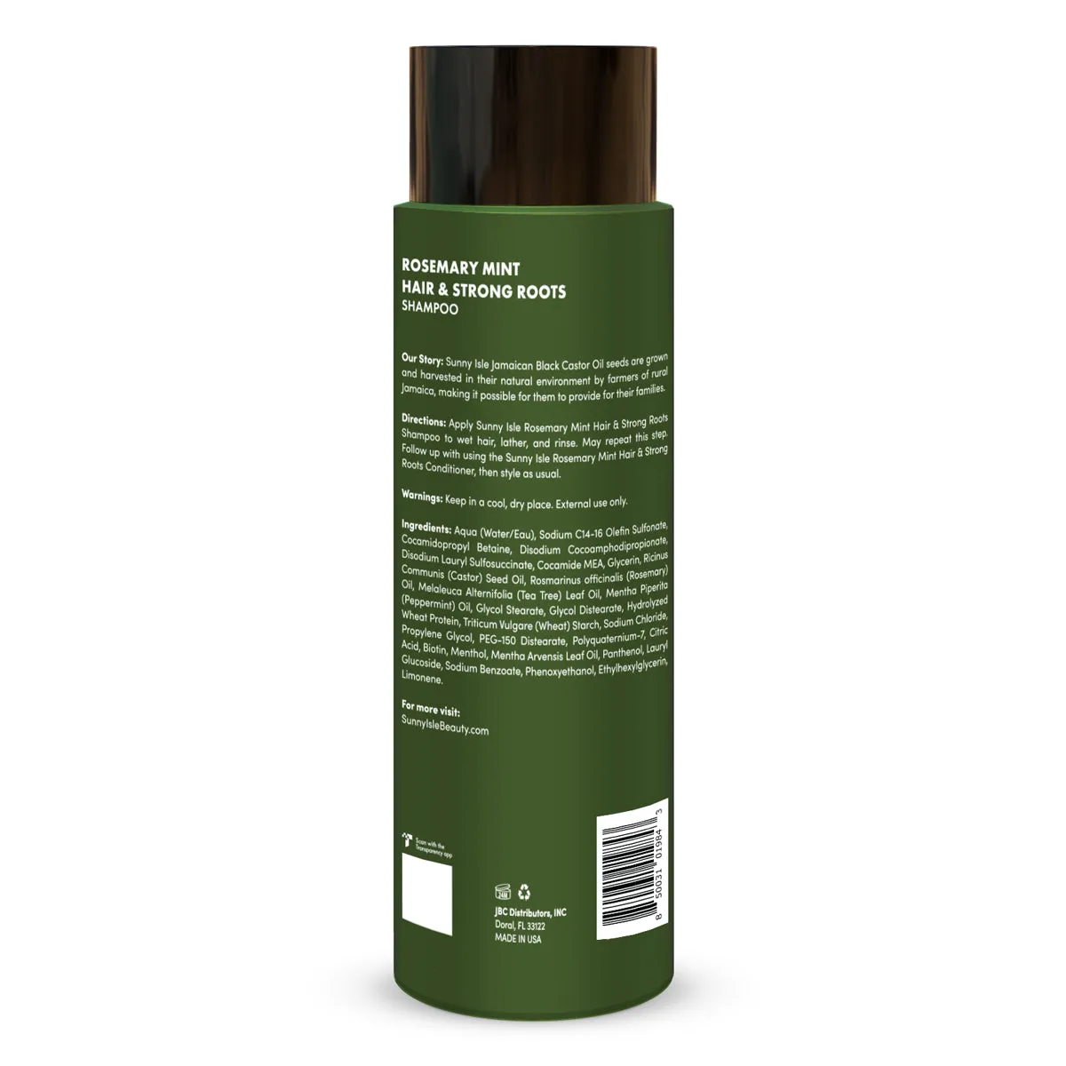 Sunny Isle Rosemary Mint Hair & Strong Roots Shampoo 12oz