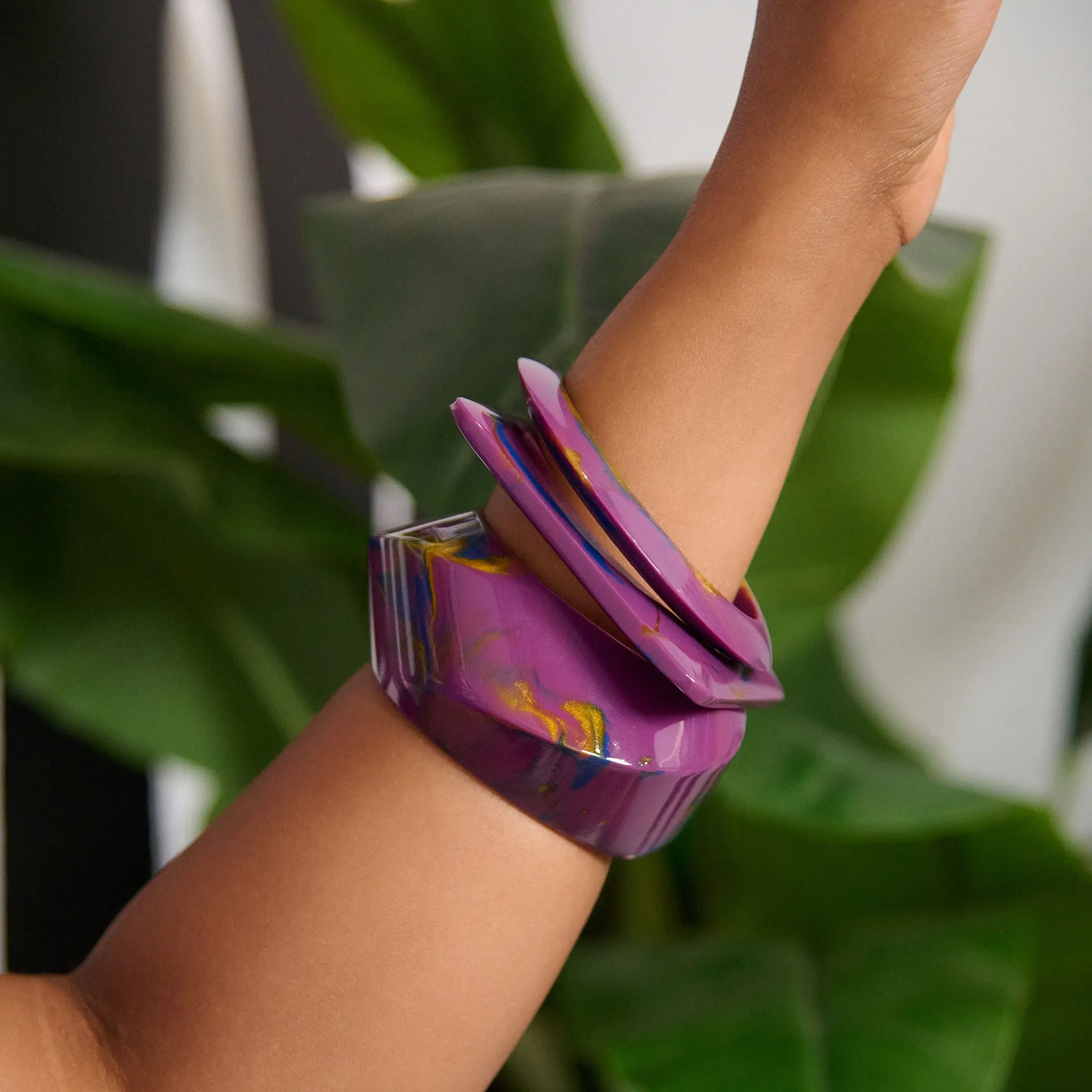 Talia 3pc Bangle Stack - Eggplant