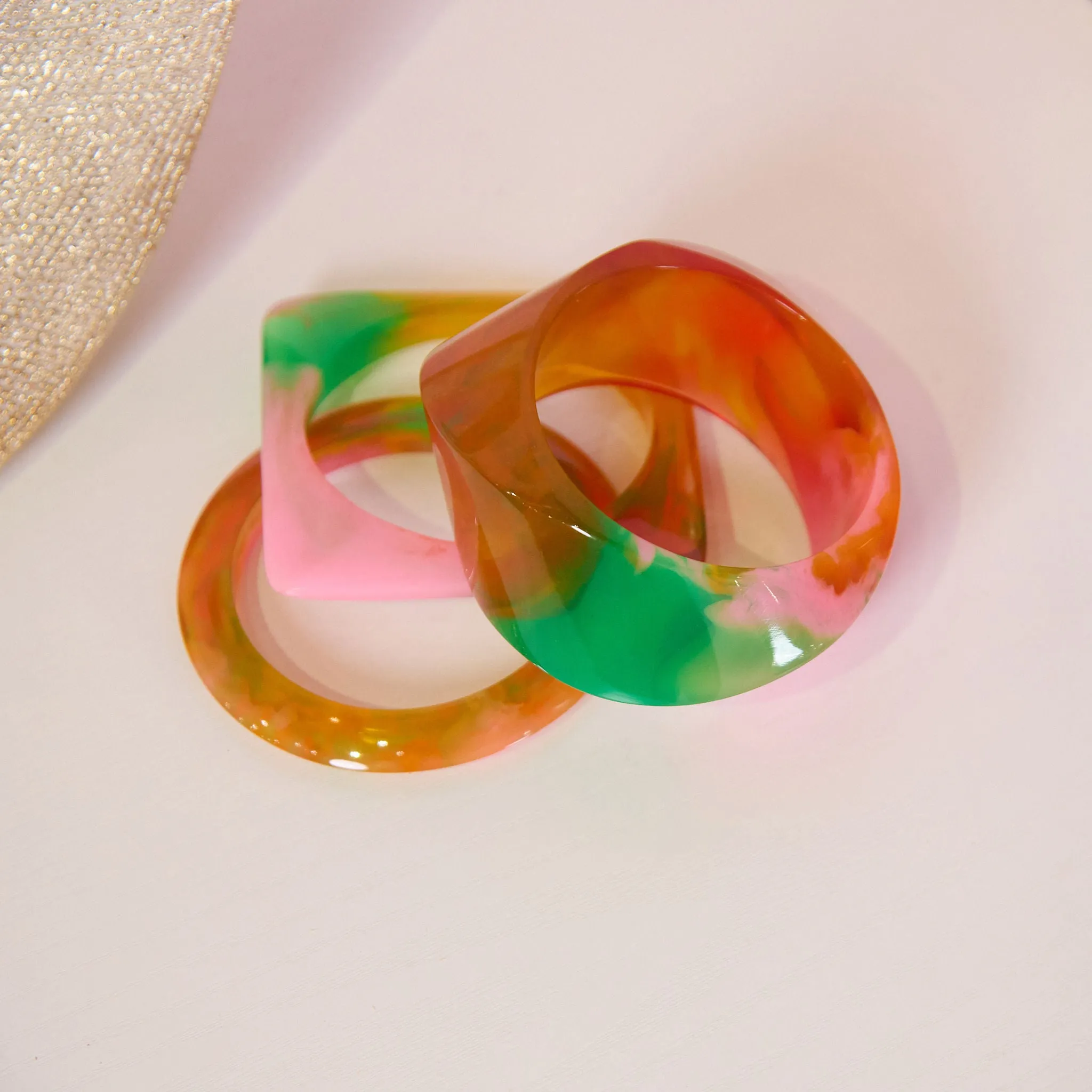 Talia 3pc Bangle Stack - Rainbow