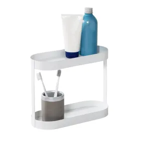 White 2-Tier Metal Bath Counter Organizer